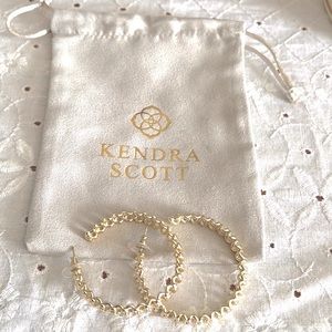 Kendra Scott Fallyn Hoop Earrings - Gold tone finish 1.75 Inch